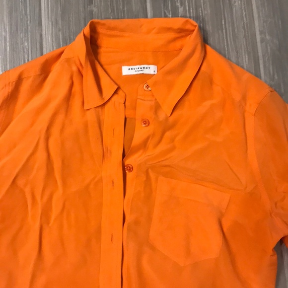 Equipment Tops - Equipment silk orange button down shirt, S